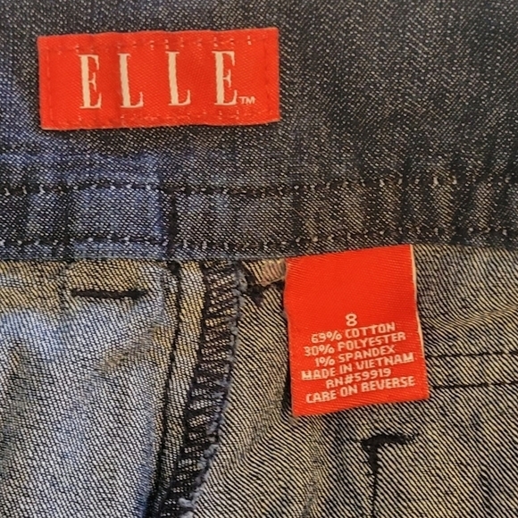 Elle Wide Leg Low Rise Dark Blue Denim Jeans Size 8 - Picture 4 of 13
